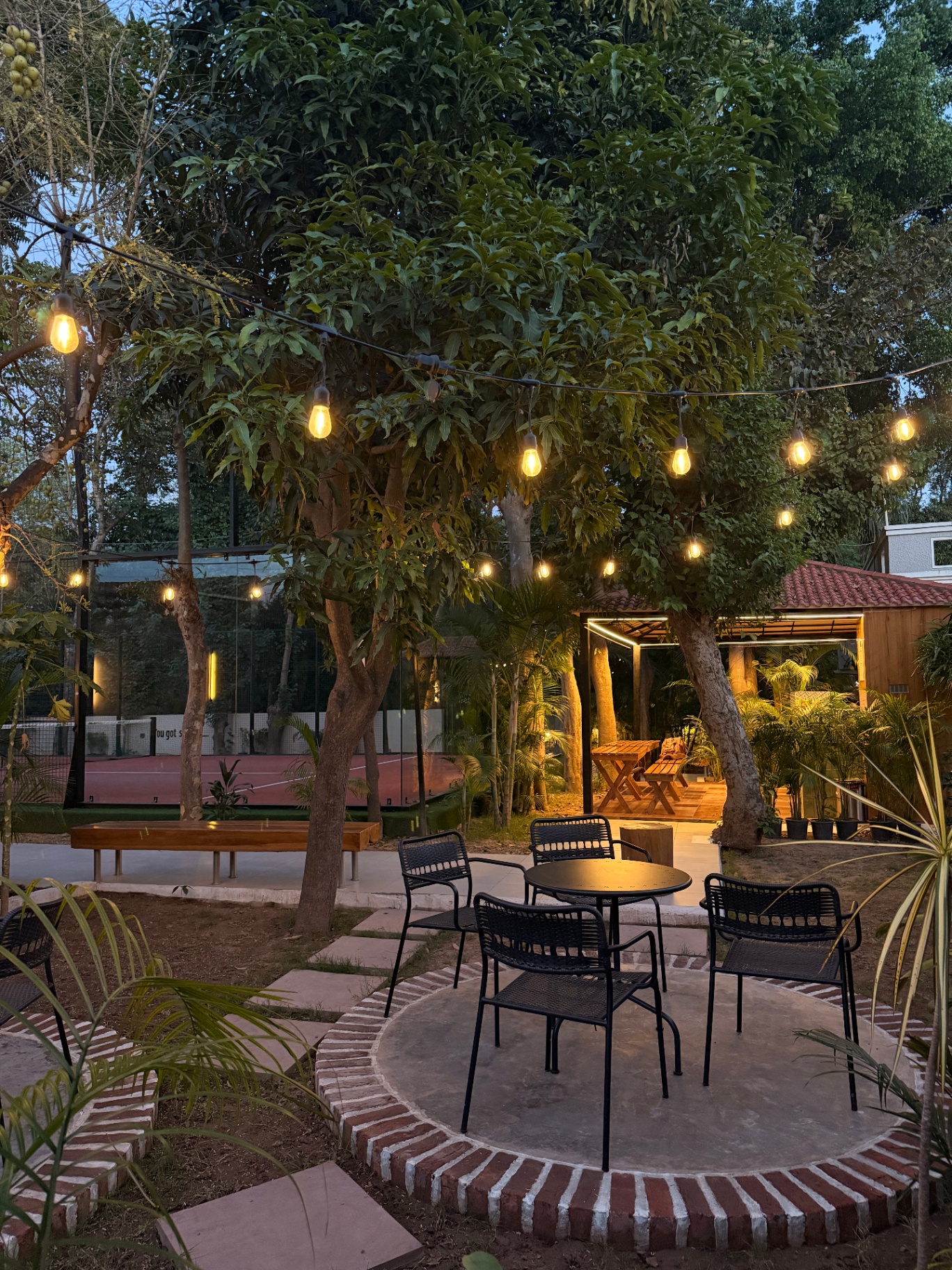 Patio bulbs at Cafe Loco
